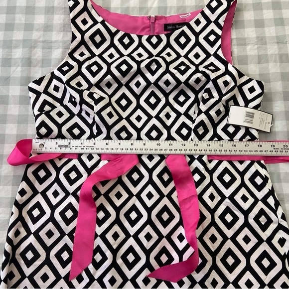 Jessica Howard Missy midi dress film noir barbiecore black white pink barbie - Picture 12 of 14